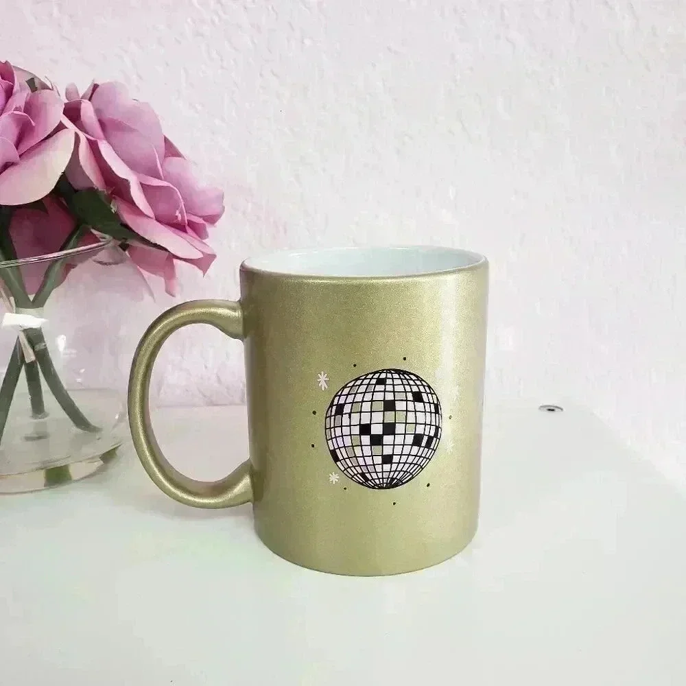Gold Disco Ball Ceramic Mug